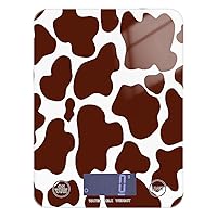 ALAZA Food Scale, Abstract Cow Pattern Brown Digital Kitchen Scale for Food Ounces and Grams, 5g/0.18 oz - 5kg/11LB