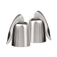 7155 Set of 2 Lever Bottle Stoppers, Stainless Steel