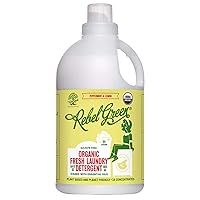 Rebel Green Peppermint & Lemon Scent Liquid Laundry Detergent, Hypoallergenic, 64 Fluid Ounces (Pack Of 1)