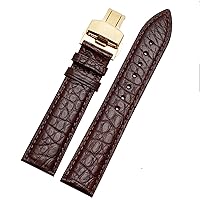 Crocodile Leather watchband for Any Brand Wristband 16 17 18 19mm Straps with Folding Clasp (Color : 8mm, Size : 18mm)