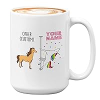 BubbleHugs Personalized Birthday Coffee Mug White 15oz - Others vs You - Customize Name Occupation Unicorn Animal Lover Aunt Boss Coworkers Funny, White