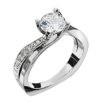 1.25ct Round Cut Diamond Engagement Ring in Platinum