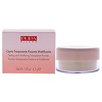 PUPA Milano Prime Me Loose Powder 001 Translucent - Lightweight Mineral Finishing Powder Formula to Brighten and Blur Oily Skin - Erases Pores and Removes Excess Shine - Cake and Flake-Free - 0.1 oz