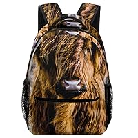 Laptop Backpack for Traveling Abstract Highland Cow Carry on Business Backpack for Men Women Casual Daypack Hiking Sporting Bag