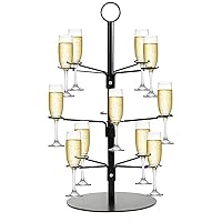 Champagne Tower, Cocktail Glass Holder Champagne Wall Holder for Party, 3 Tiers - 12 Holders, Martini, Margarita Glasses for Weddings, Parties.