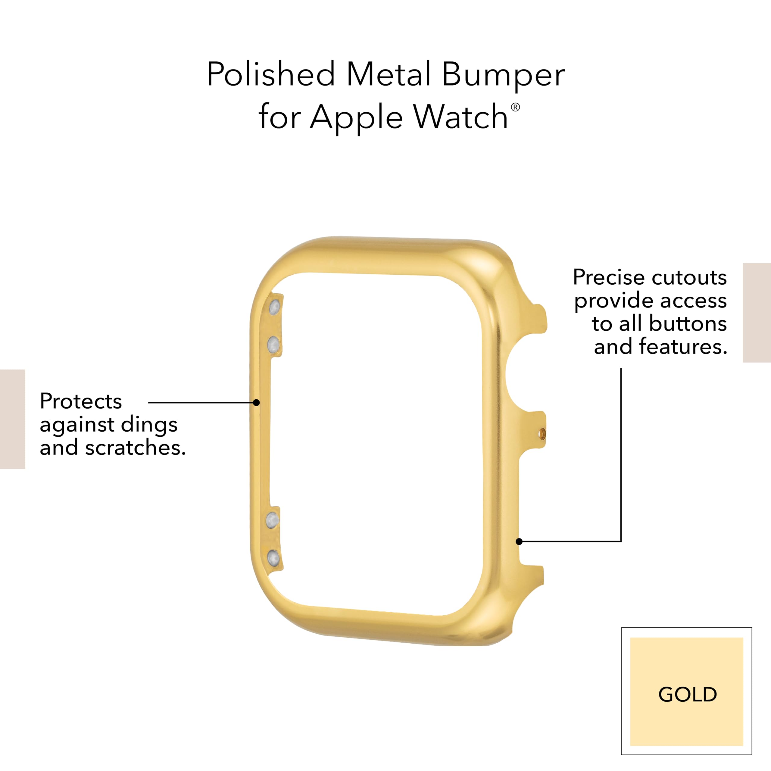 Anne Klein Metal Bumper, Compatible with Apple Watch, Seamless Fit, Easy Installation, Bumper for Apple Watch