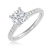 0.5-6 Carat t.w. LAB GROWN Round Cut Diamond Prong Set Solitaire Diamond Engagement Ring Band in 14K Rose Gold (G-H Color VS1-VS2 Clarity)