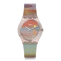 Swatch Unisex Casual Bioceramic Watch Pink Art Journey Turner's Scarlet Sunset