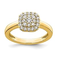 14k Gold Lab Grown Diamond Si1 Si2 G H I Squared Halo Ring Jewelry for Women