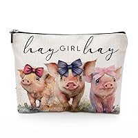 Pig Gifts Pig Stuff Pig Decor for Pig Lovers Western Makeup Bag Western Stuff Western Accessories Cowgirl Gifts for Women Cosmetic Bag Graduation Birthday Gifts for Female Girl Sister Friend