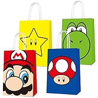 16 PCS Party Favor Bags for Super Bros Mario Birthday Party Supplies, Party Gift Bags for Super Bros Mario Party Favors Decor Party Decor for Super Bros Mario Themed Birthday Decorations