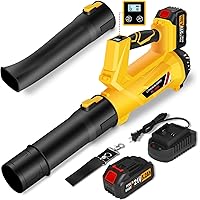 Cordless Leaf Blower, 6 Speed Modes Electric Leaf Blower Max Wind Speed 150 mph, 500 cfm, Digital Display Leaf Blower Cordless with 21V 5.2Ah Battery and Charger for Lawn Care & Garden Maintenance