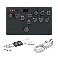 BITFUNX Gaming Keypad, Fighting Gamepad Leverless Controller Arcade Stick - Supports SOCD & OLED Display, Mechanical Switch Keys, Suitable for PC/PS3/PS4/Switch/Steam with TURBO