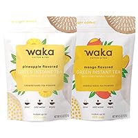 Waka — Unsweetened Instant Tea Powder 2-Bag Combo — 100% Tea Leaves — Pineapple Flavored, Mango Flavored, 4.5 oz Per Bag