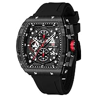 Mini Focus Men's Wrist Watch, Casual Fashion Watches (Chronograph/Waterproof/Luminous/Calendar) Silicone Band Quartz Watches for Men