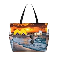 Beach Bag Waterproof Sandproof Travel Tote Bag for Women Summer Vacation Beach Essentials Teacher appreciation gifts