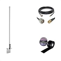 Proxicast 10 dBi 4G, 5G Omni Antenna + 25 ft SMA/N Coax Cable + Free Silicone Tape (ANT-127-002-BDL-25)