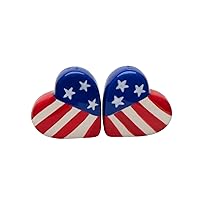 21081-4th of July Patriotic Hearts Salt and Pepper Shakers
