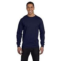 Hanes Long Sleeve Beefy T-Shirt - 5186,X-Large,Navy