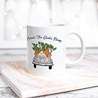 Funny White Ceramic Coffee Mug Happy Easter Day Carrots And White Truck Coffee Cup Drinking Mug With Handle For Home Office Desk Novelty Easter Gift Idea For Kid Children Women Men