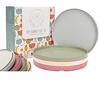 Upgrade Your Child's Dining Experience, Slide-Resistant Bamboo Plates, Expertly Crafted for Ages 3+, Dishwasher Safe and Durable | Earth Tones