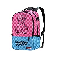 UNIKER Laptop Backpack with USB Port,Graffiti Backpack for Work,Pink School Backpack,Designer Laptop Backpack for 15.6 Inch (Pink Bear)