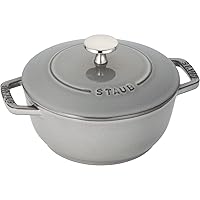 staub Wa-NABE 40501-002 Wanabe Gray S 6.3 inches (16 cm) Two-Handed Casting, Enameled Pot, Rice, Induction Compatible, Japanese Authentic Product