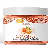 SPA REDI – Sugar Body Scrub, Mandarin, 16 Oz, Exfoliating, Moisturizing, Hydrating and Nourishing, Glow, Polish, Smooth and Fresh Skin - Body Exfoliator