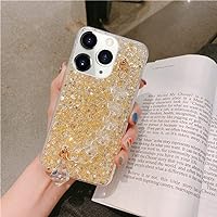 Bonitec Case for iPhone 14 Pro Glitter Case, iPhone 14 Pro Case with Bracelet Women Girls Bling Sparkle Luxury Shockproof Protective Phone Case for iPhone 14 Pro 6.1 inches, Gold