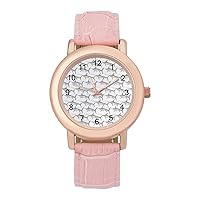 Swordfish Pattern Fashion Leather Strap Women's Watches Easy Read Quartz Wrist Watch Gift for Ladies