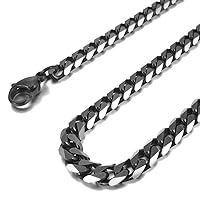 Men's 3.5~8.0mm Wide Stainless Steel Necklace Curb Chain Link Black 14~40 Inch