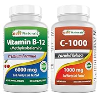 Best Naturals Vitamin B-12 6000 mcg & Vitamin C 1000 mg