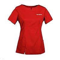 Women's Embroidered Scrub Top Personalized with Your Text
