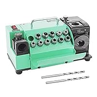 Huanyu Drill Bits Sharpener Portable Drill Bit Grinder End Mill Re-Sharpener with 11 Collects Angle Adjustable High-precision MR-13B (110V, CBN wheel for HSS, Green)