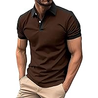 Mens Polo Shirts Casual Lapel Short Sleeve Men's Shirt 2024 Summer Loose Fashion Contrast Button Down T-Shirt