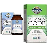 Garden of Life Multivitamin for Men - Vitamin Code 50 & Wiser Men's Raw Whole Food Vitamin Supplement with Probiotics & Vitamin B Complex - Vitamin Code Raw B Complex - 120 Vegan Capsules
