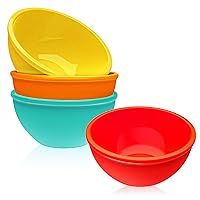 Webake Small Silicone Bowls, 4 Pack 8oz Prep Bowls Unbreakable Ice Cream Snack Bowls Side Dishes Small Bowls for Dipping Prep Dessert Serving, Oven and Dishwasher Safe Ramikens