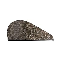 Petoskey Stone Printed Hair Drying Towel Quick Dry Absorbent Coral Velvet Dry Hair Cap with Button Fixed for Drying Long Thick Hair