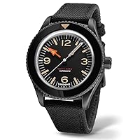 Undone Basecamp Militar Vintage Automatic Analogue Stainless Steel PVD Black Fabric Unisex Watch, Black, Strap.