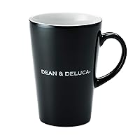 Dean and Deluca Latte Mug Medium Black 12.5 fl oz (370 ml) Mug Microwave Safe Dishwasher Safe Tableware Coffee 13.5 x 9.7 x 7.5cm