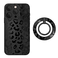 Velvet Caviar MagSafe Grip Ring + iPhone 15 Pro Max Case - Black Leopard (Bundle)