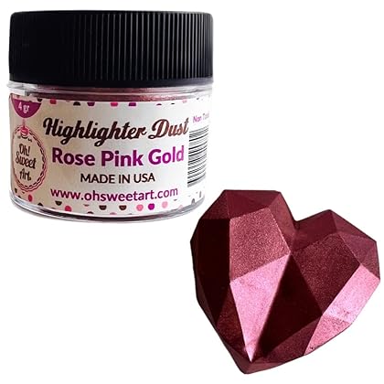 Rose Pink Gold Highlighter Dust (4 grams Net. container) by Oh Sweet Art Corp