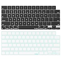 Keyboard Cover for MacBook Pro Keyboard Cover 14 inch 16 M3 2023 2022 M2 M1 A2779 A2442 A2780 A2485 - MacBook Air Keyboard Cover 15 inch 13 A2941 A2681 Skin Silicone Black and TPU Mint