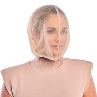 Betty Dain Makeup Protector Hood, Protects Hair and Make Up While Getting Dressed, Nylon Chiffon, Light and Airy, Triple Protection, Zipper closure, Machine Washable, Beige