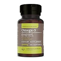 100% Pure Krill Oil - Omega-3s EPA, DHA and Astaxanthin - 1000mg Per Serving, 180 Softgels - Phospholipids - Endurance Products Company