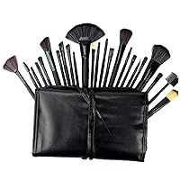 24pcs Makeup Brushes Set Natural Soft Foundation Brush Kit for Foundation,Eye Shadow,Blush,Blend,Lips Professional Beauty Tool with Leather Case