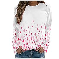 Fall Sweatshirts for Women Valentines Day Gifts Printing Turtleneck Hoodies Soft Dating Thanksgiving Shirt