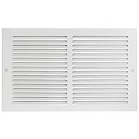 EZ-FLO 14 x 6 Inch (Duct Opening) White Return Air Vent Cover for Wall or Ceiling, 15-3/4 Inch x 7-3/4 Inch (Overall Dimensions), Solid Steel Return Air Grille, HVAC Air Return, 61628