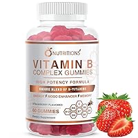O NUTRITIONS Vitamin B Complex Vegan Gummies with Vitamin B12, B7 as Biotin, B6, B3 as Niacin, B5, B6, B8, B9 as Folate for Stress, Energy and Healthy Immune System (1 Pack)