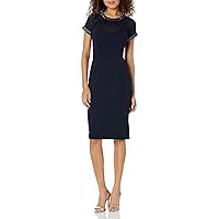 Maggy London Women's Illusion Dress Occasion Event Party Holiday Cocktail, Bead Trim-Twilight Navy